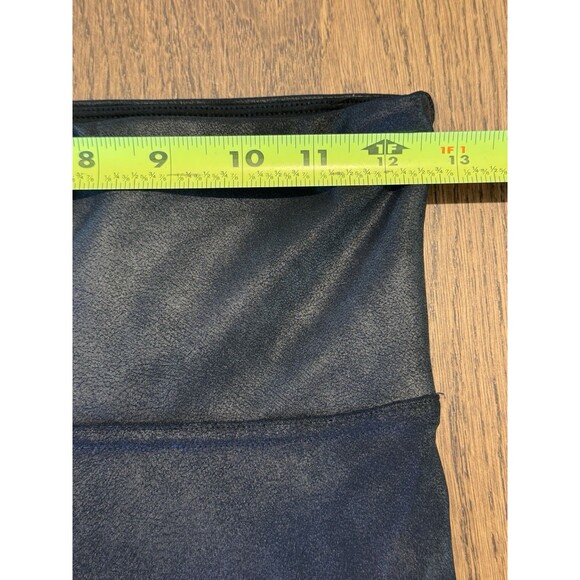 Spanx Faux Leather Leggings Women’s Size M Black Glossy Coated High Waist - Picture 8 of 11